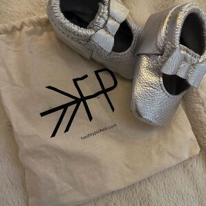 Freshly Picked Shimmering Silver Moccasins